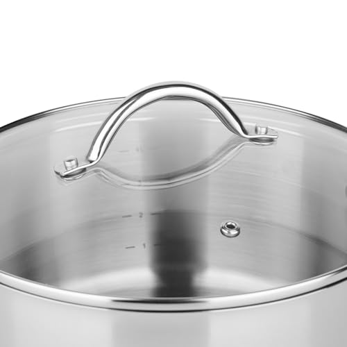 Sitram 717095 Faitout Endurance Ø24cm Acier Inoxydable Couvercle Verre Toutes Plantes Induction