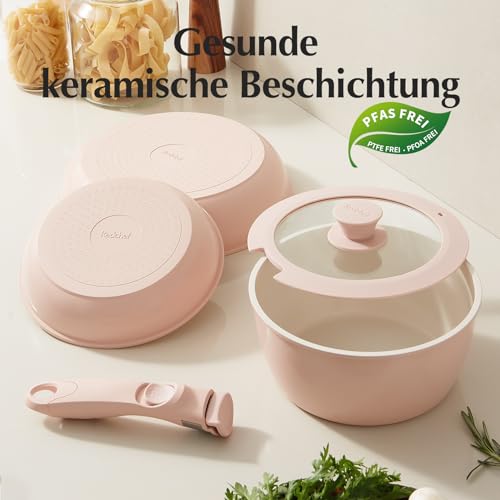 Redchef Lot de casseroles en céramique recyclées, pour camping-car et camping, sans toxines, léger, passe au lave-vaisse