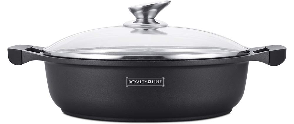 Royalty Line RL-BR30M Coupé Noir avec Revêtement Marbre et induction |5L 30cm